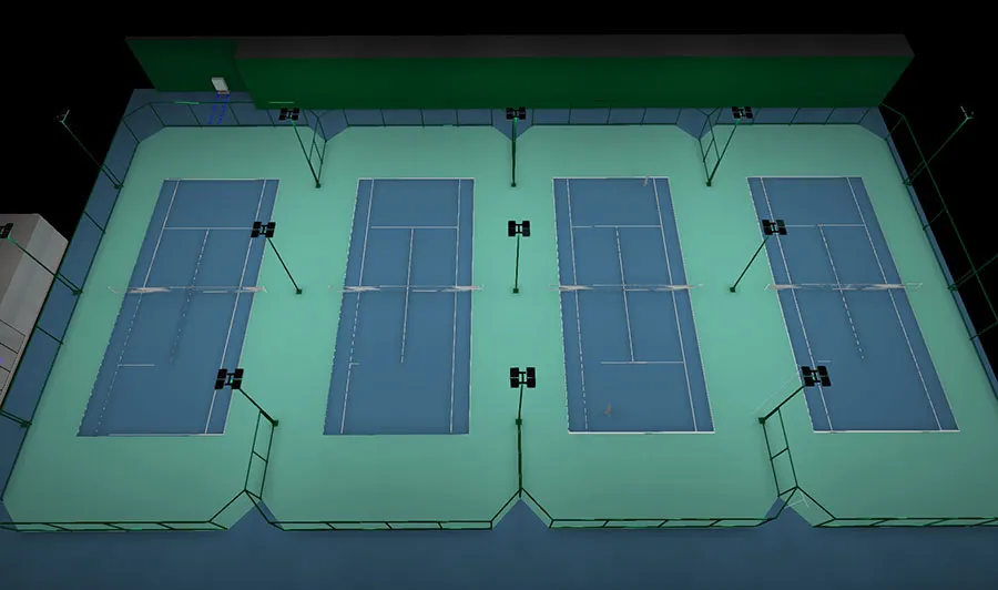 ออกแบบแสงสว่างสนามเทนนิสโรงเรียนนานาชาติ<br>Tennis Court Lighting Design